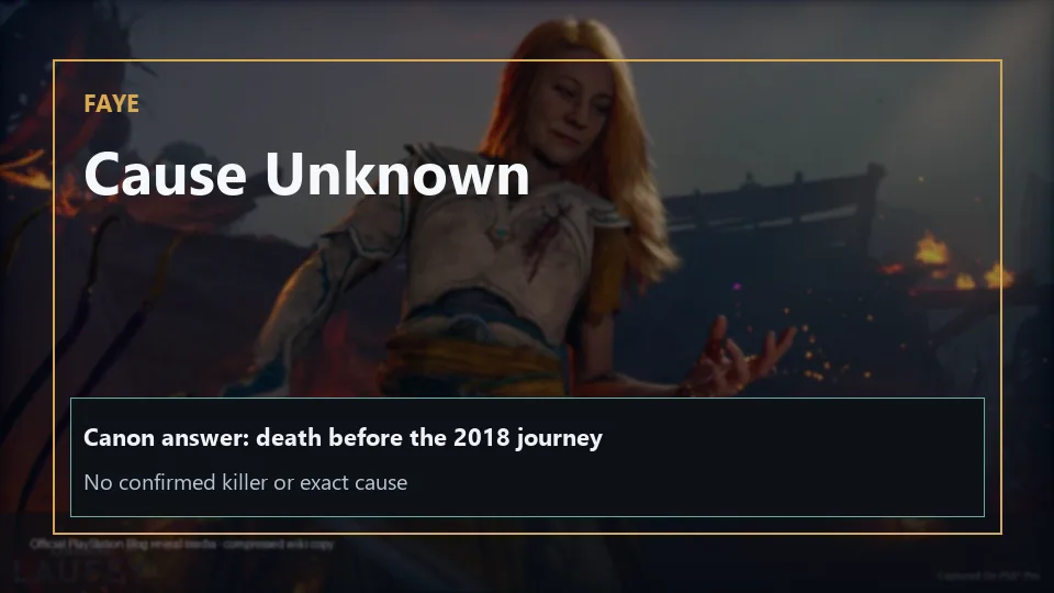 ¿Cómo murió Faye en God of War?
