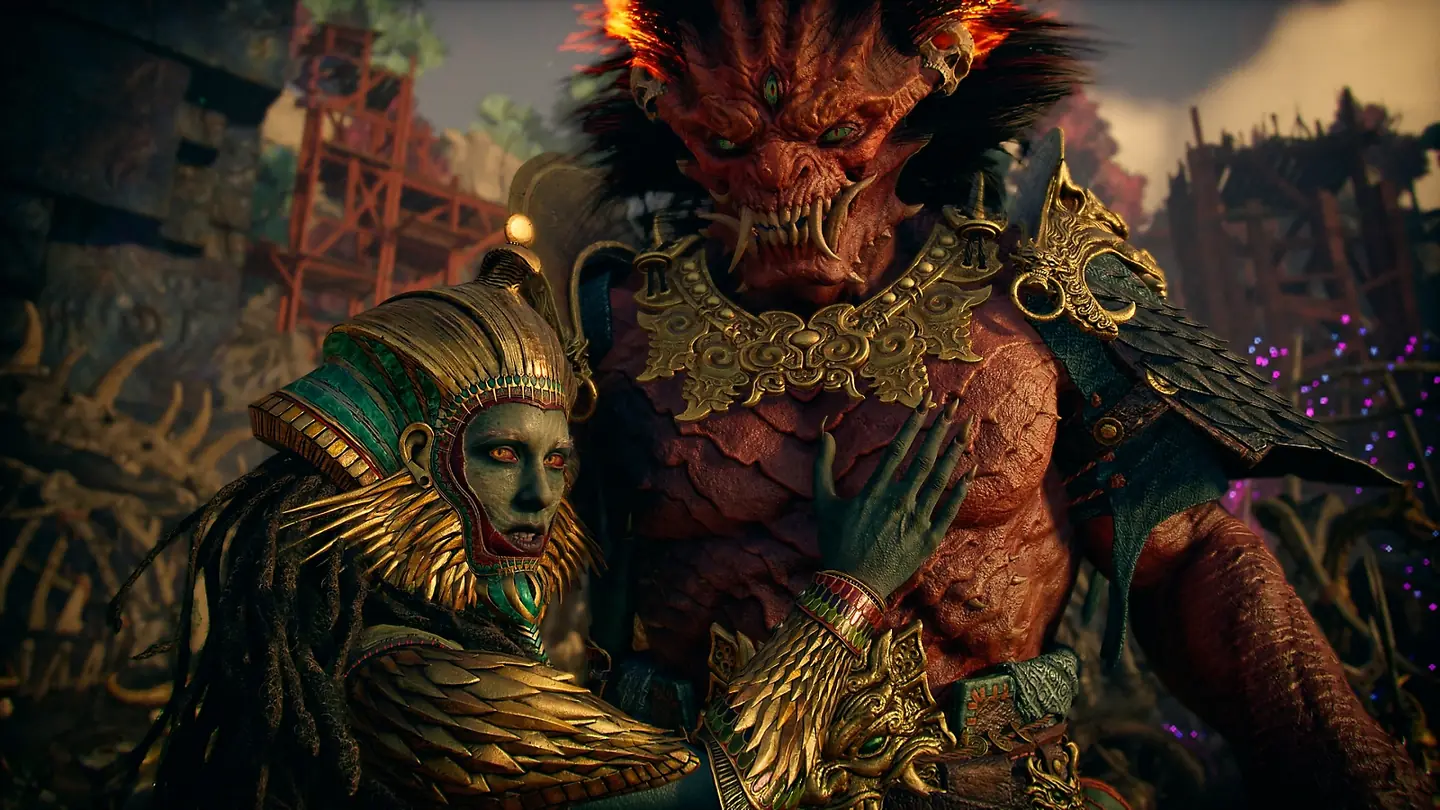 Offizieller God of War Laufey Screenshot mit Sekhmet und Begtse